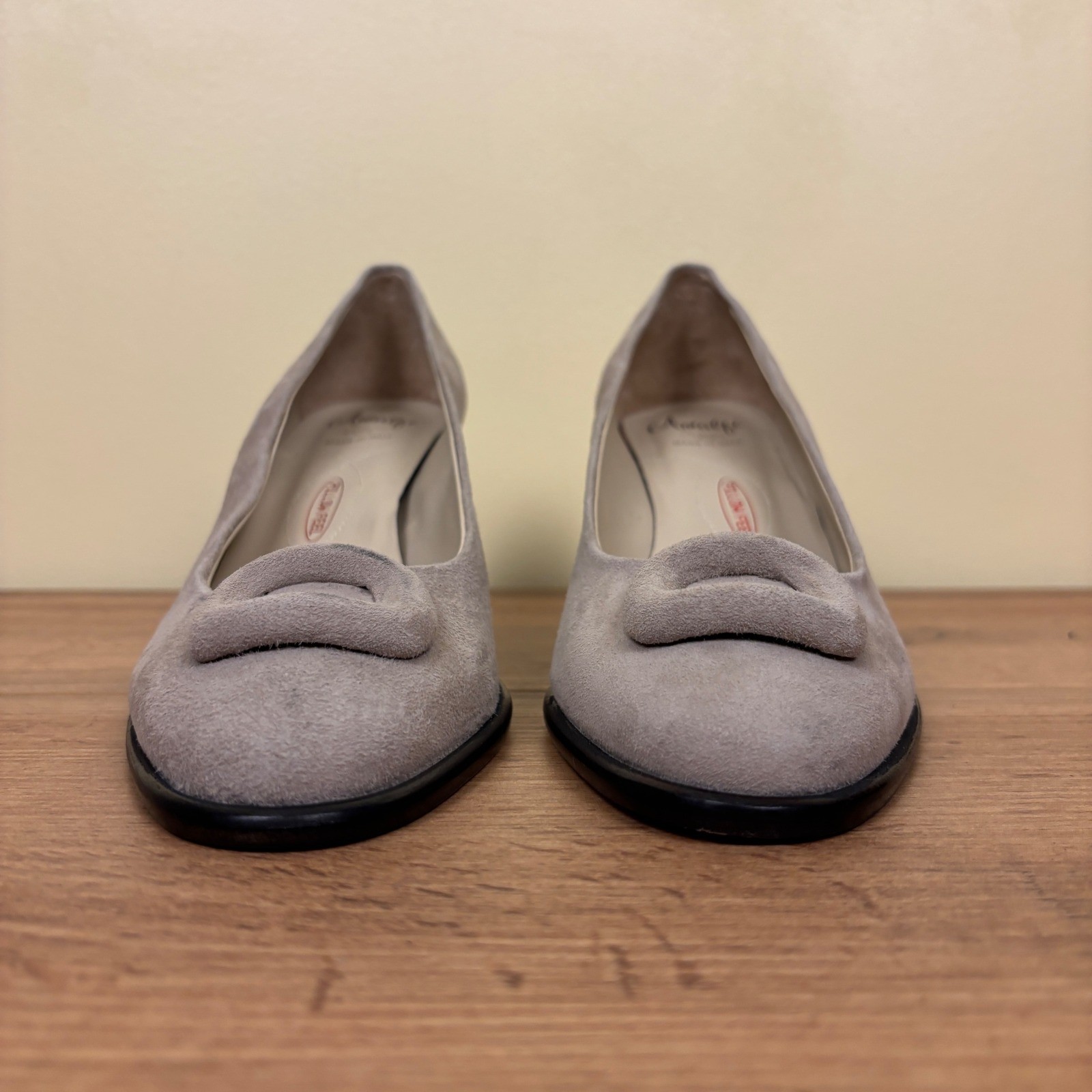 AMALFI Lavinia Block Heel Pump In Nocciola Cashmere Gray Women Size 8.5 Cocktail