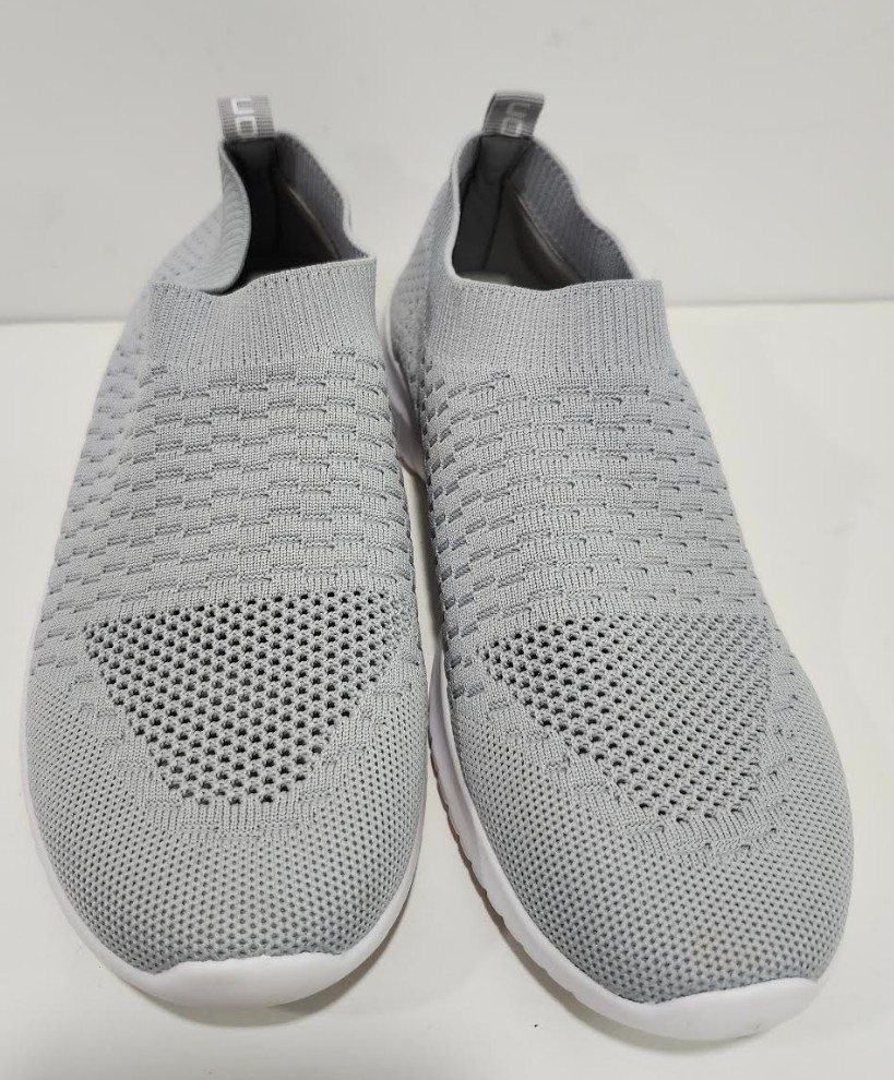 Tiosebon Women’s Slip On Knit Walking Shoes Grey Comfort Sneakers EU 40 US 8