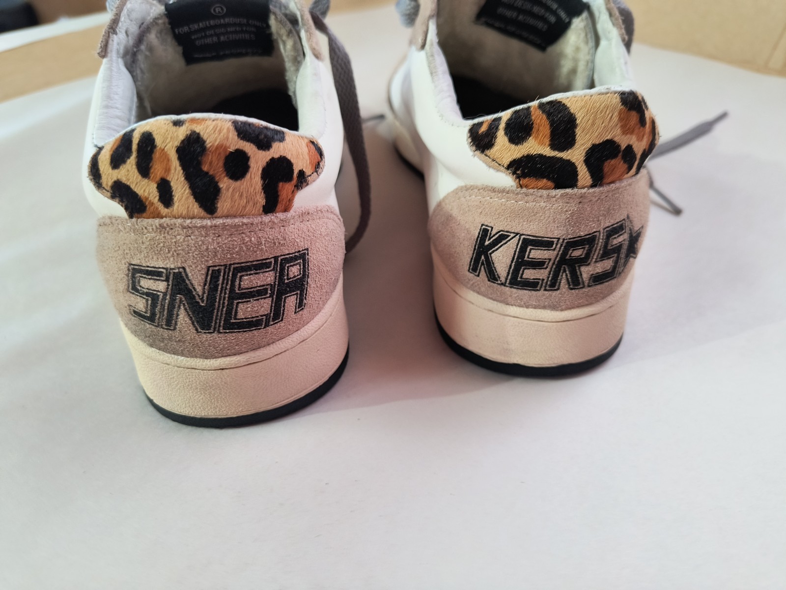 GGDB Golden Goose SUPERSTAR Leopard Silver Sneakers White Leather Women’s 40