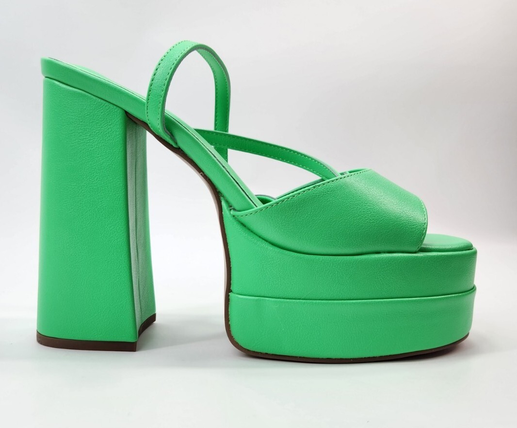 ASOS Design Womens Neon Green Nix Platform Block Heeled Sandals Size 10