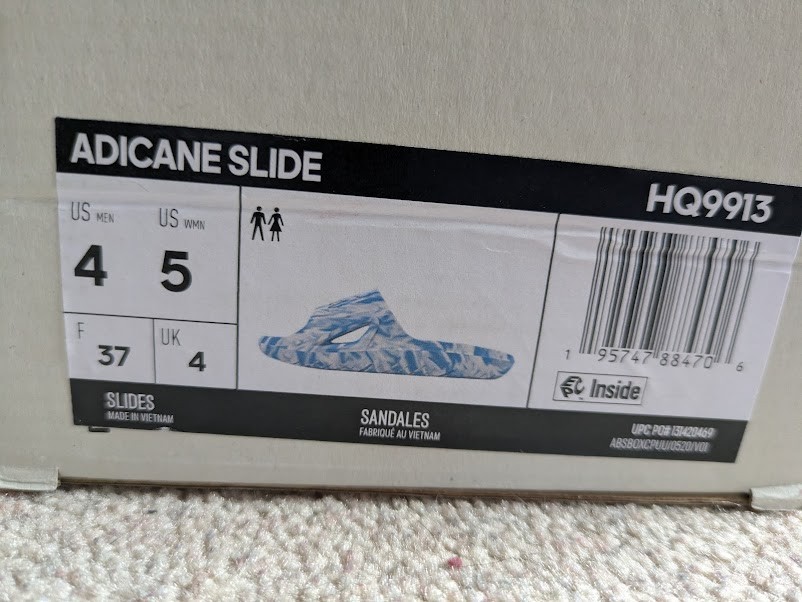 Adidas Adicane Slides Unisex M4/W5 Pulse Blue/White – New