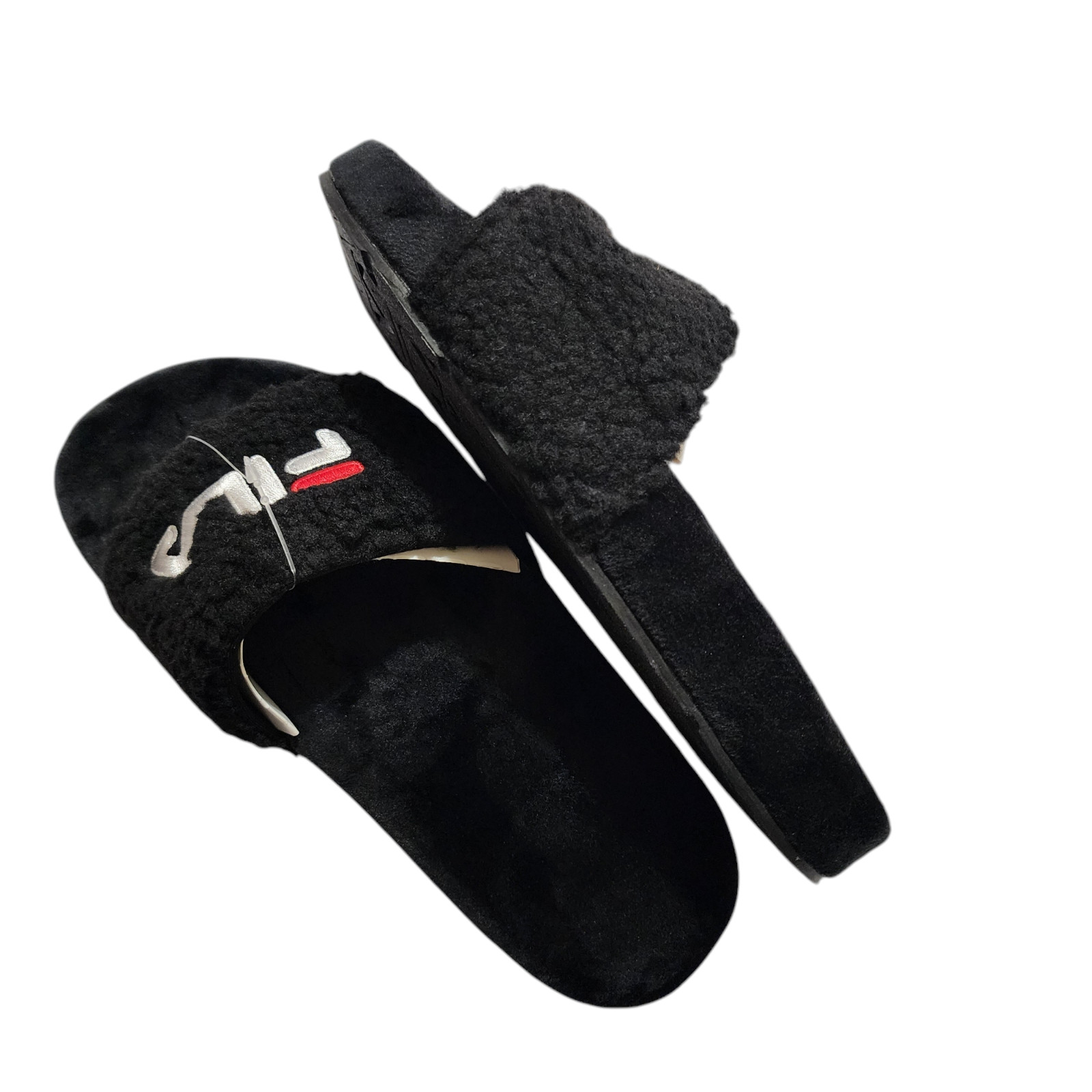 Fila Fuzzy Drifter Women Slide Sandals Black Size 5