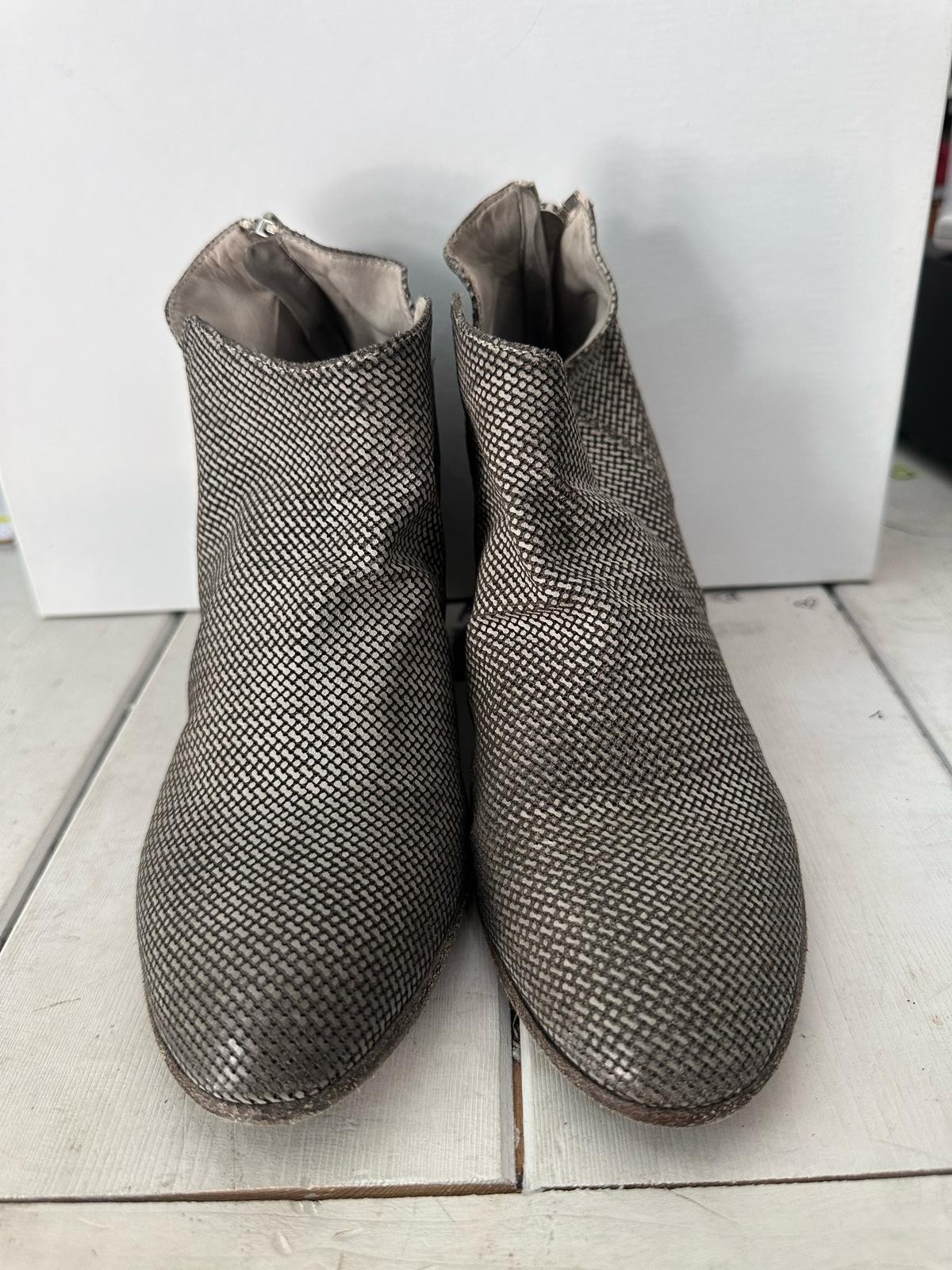 Officine Creative Ankle Boots Genuine Leather Woman Size Eu37 Grey Heel 3 1/8in