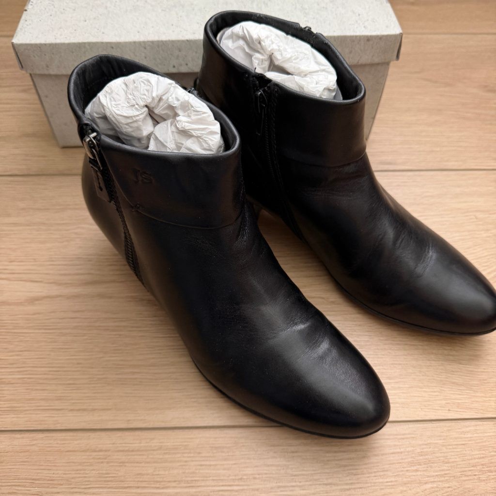 Josef Seibel Sue 05 Black Nappa Leather Ankle Boots Womens EU 40 US 9 Booties
