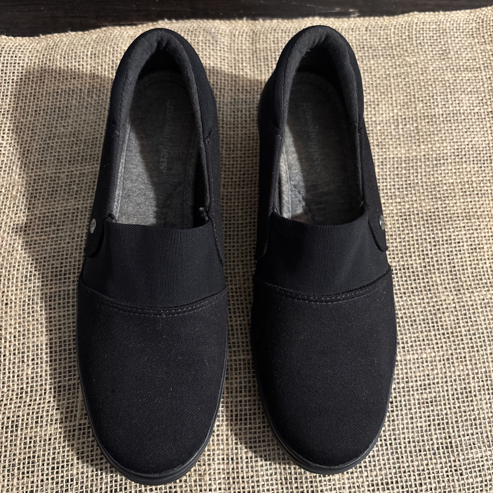 Keds Grasshoppers Black Mesh Slip On Comfort Casual Shoes – Women’s Size 6.5 M