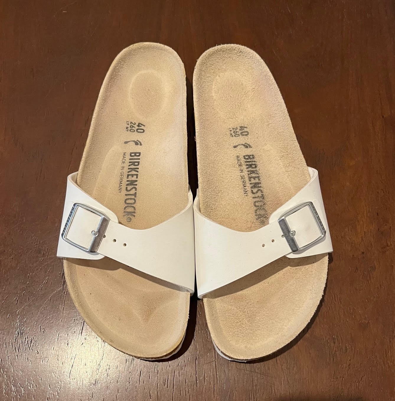 White Birkenstock Madrid Sandals – size 40, great condition, original