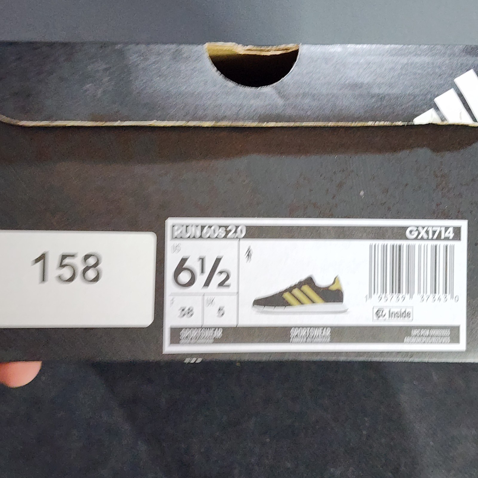 New Adidas Run 60s 2.0 Women’s Sz 6.5 Grey Gold GX1714 Gym Walking Running NWT+B