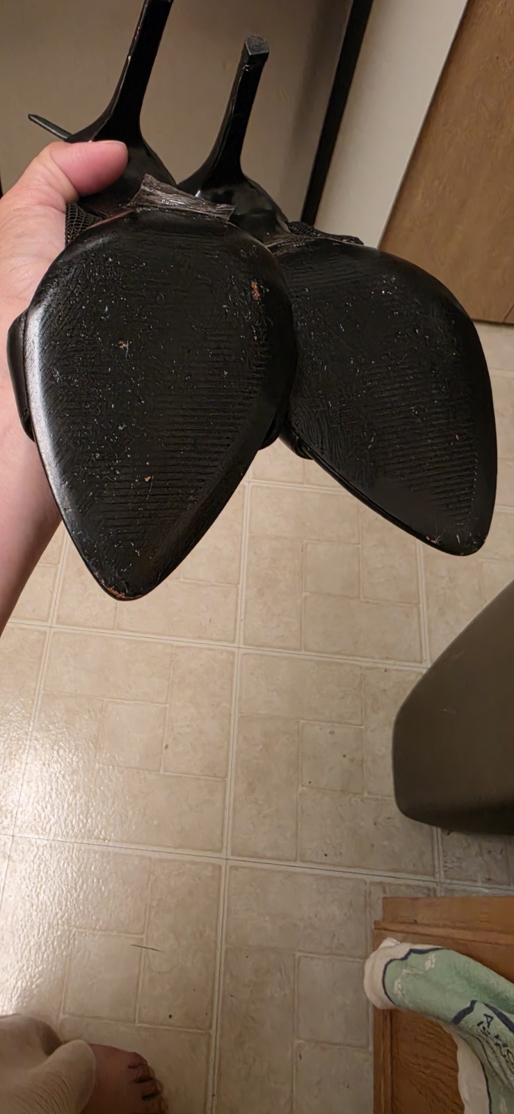 Nine West Black Stilleto Mesh High Heels