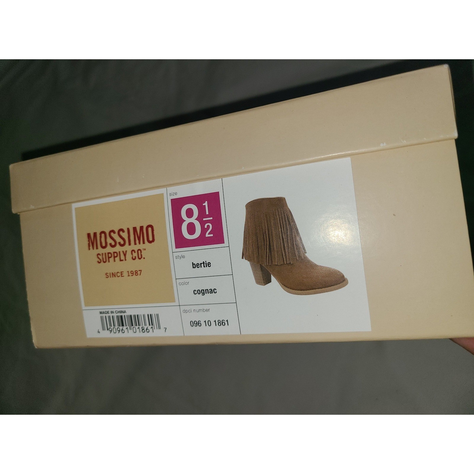 Mossimo Supply Co Bertie Cognac Fringe Ankle Boots Womens 8.5 Brown Western Heel