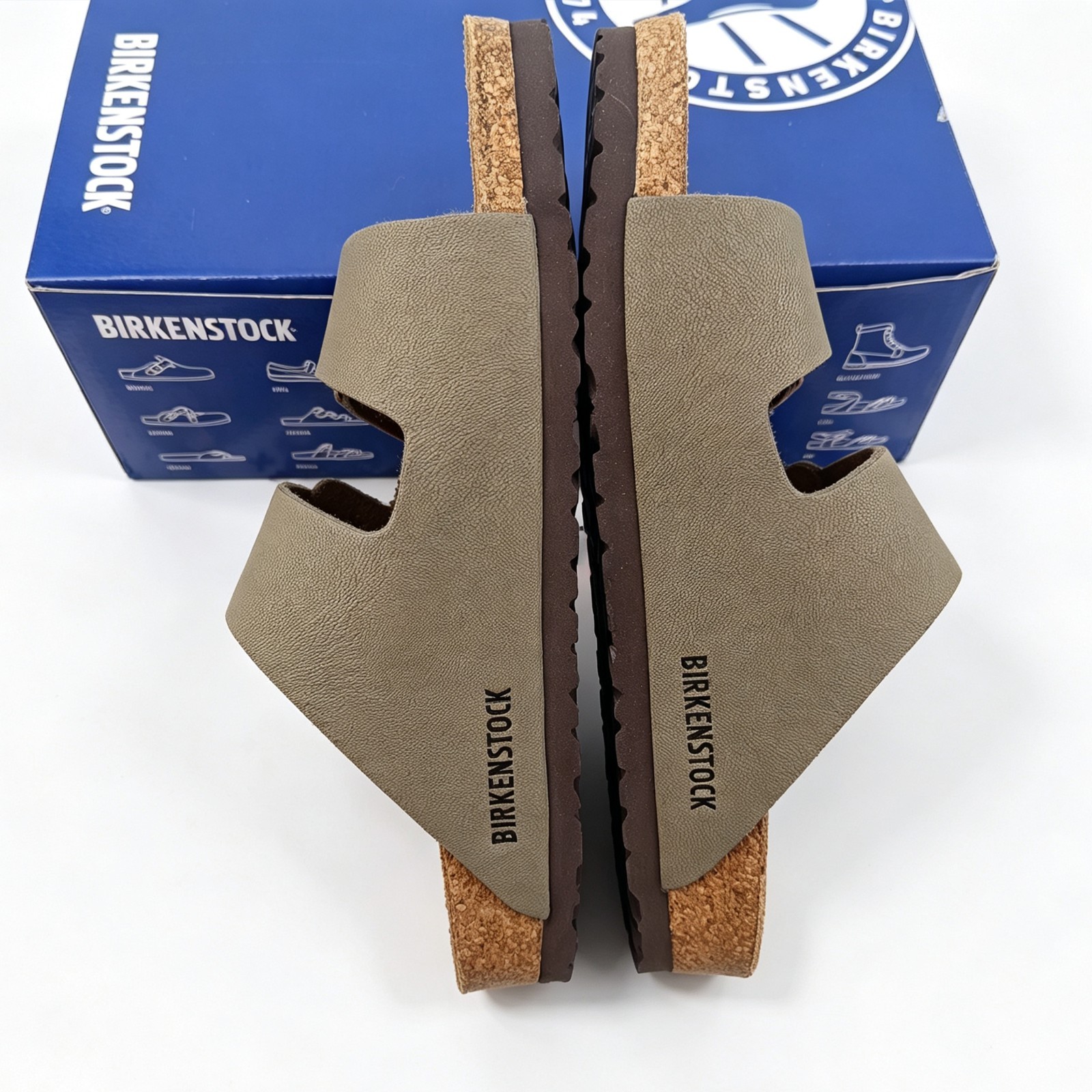 New Birkenstock Arizona Footbed Birko-Flor Unisex Stone Shoes US6-11
