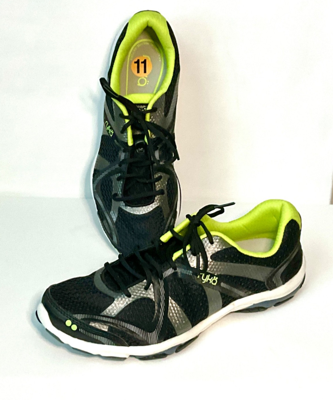 Ryka Influence Training Shoe W11 EU42 UK9 Black Neon Green Grey Lightweight