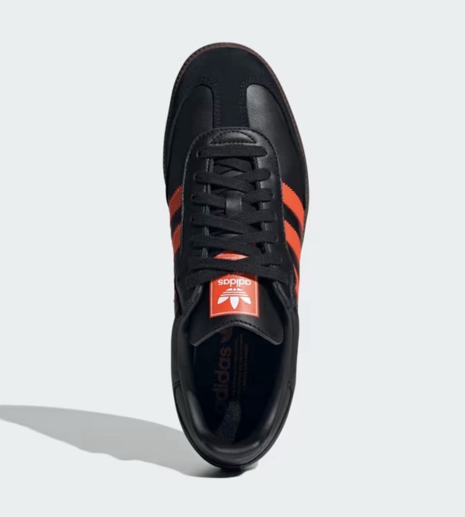 Adidas Women’s Samba OG Black/Impact Orange/Gum Leather Low Top JR0910 Size 6