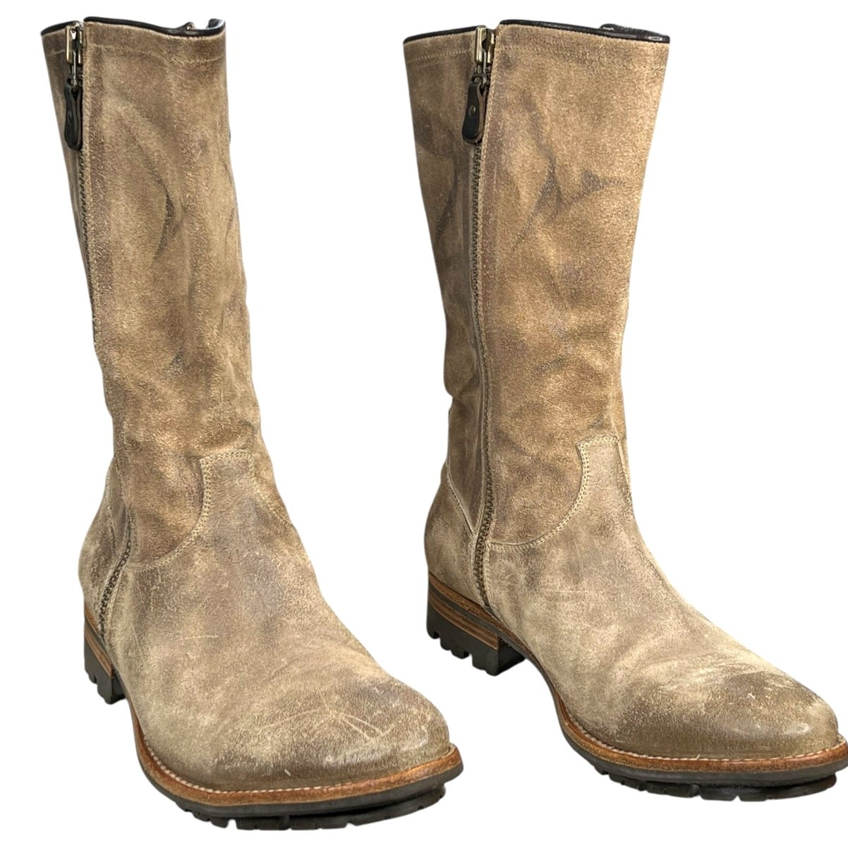 N.D.C. Women’s Handmade Brown Distressed Mid Calf Boot Size 41.5 US 10.5/11