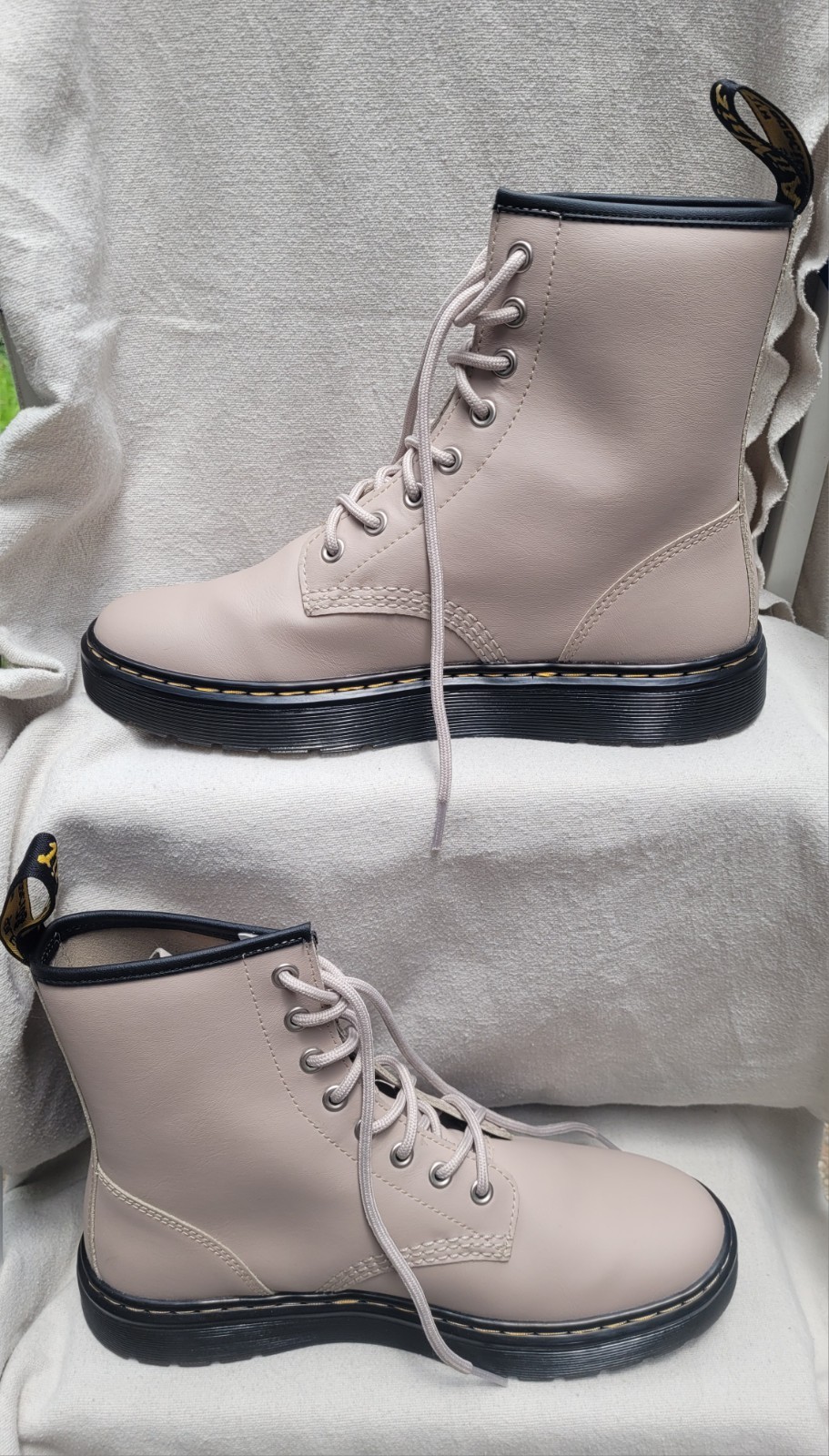 Dr Martens Zavala Beige/Taupe Lace Up Combat Boots W UK7/US9 M US8/EU41