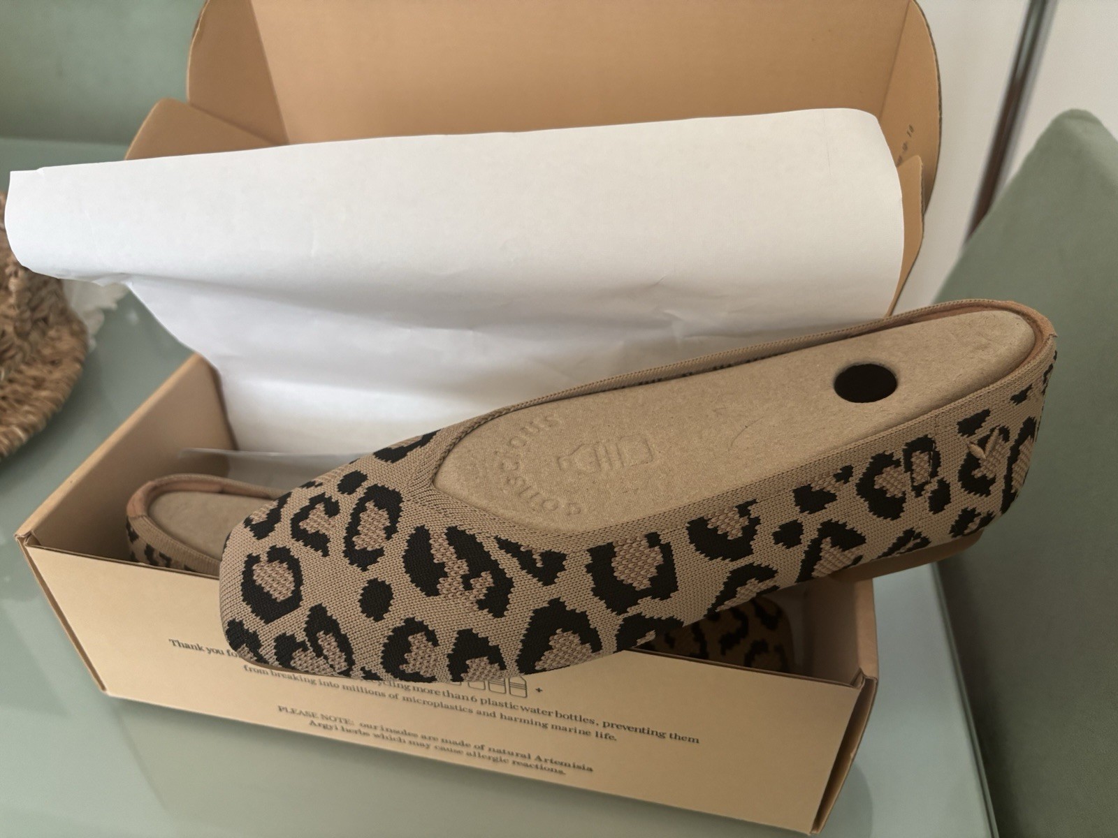 VIVAIA Women’s Margot 2.0 Square Toe Leopard Print Ballet Flats EU38 / US 7-7.5