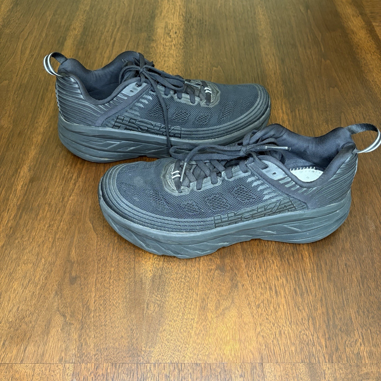 Hoka One One Bondi 6 Women’s Sz 9 Triple Black Running Shoes 1019270 BBLC