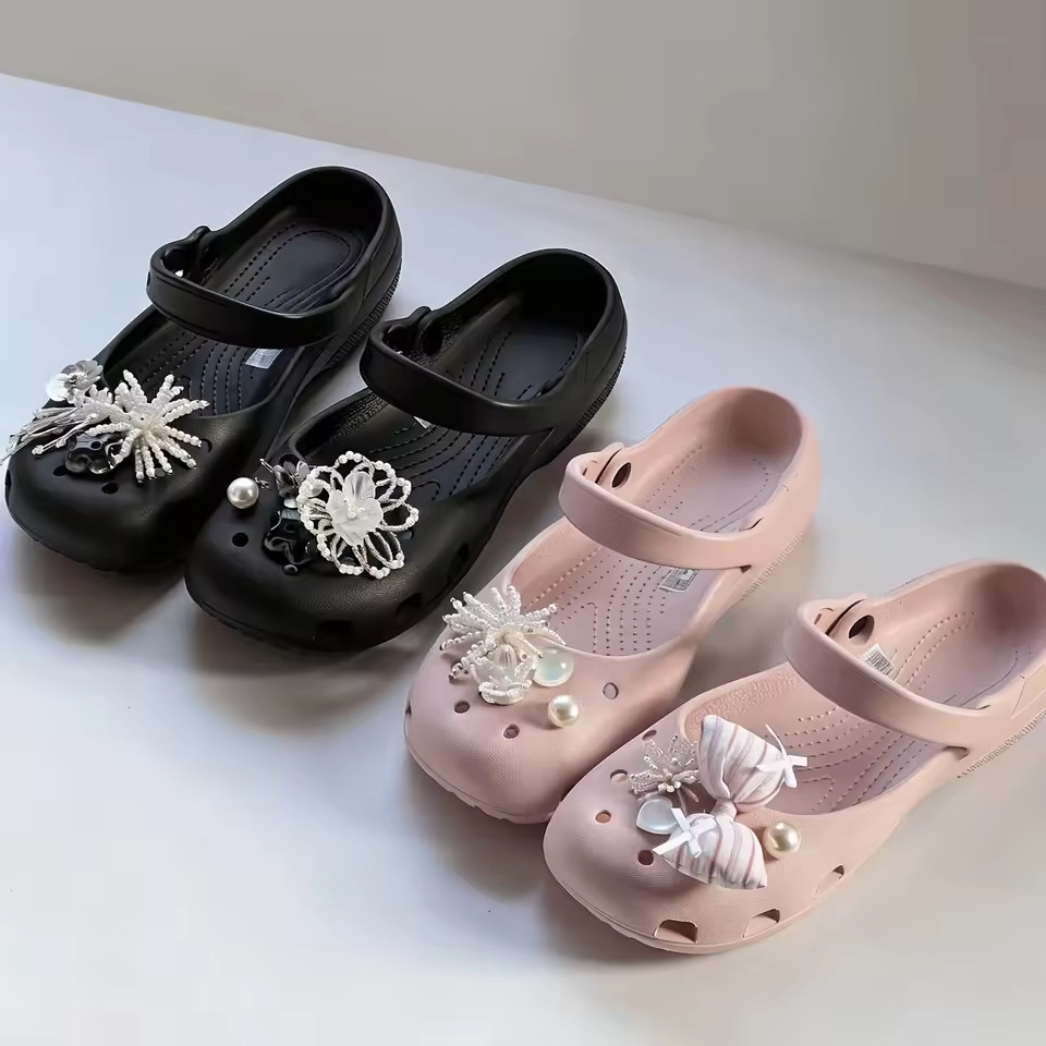 Womens Crocs Classic Leopard Print Ballet Flat Clog-Choose Color