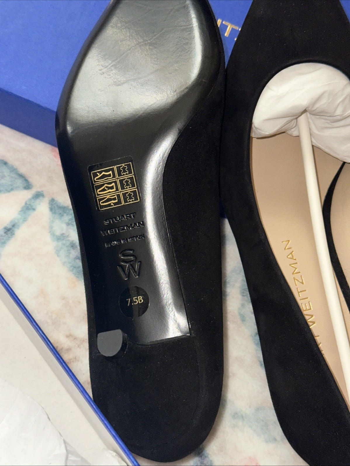 Stuart Weitzman Stuart Power 50 BLACK SIZE 7.5 B SUE-Suede