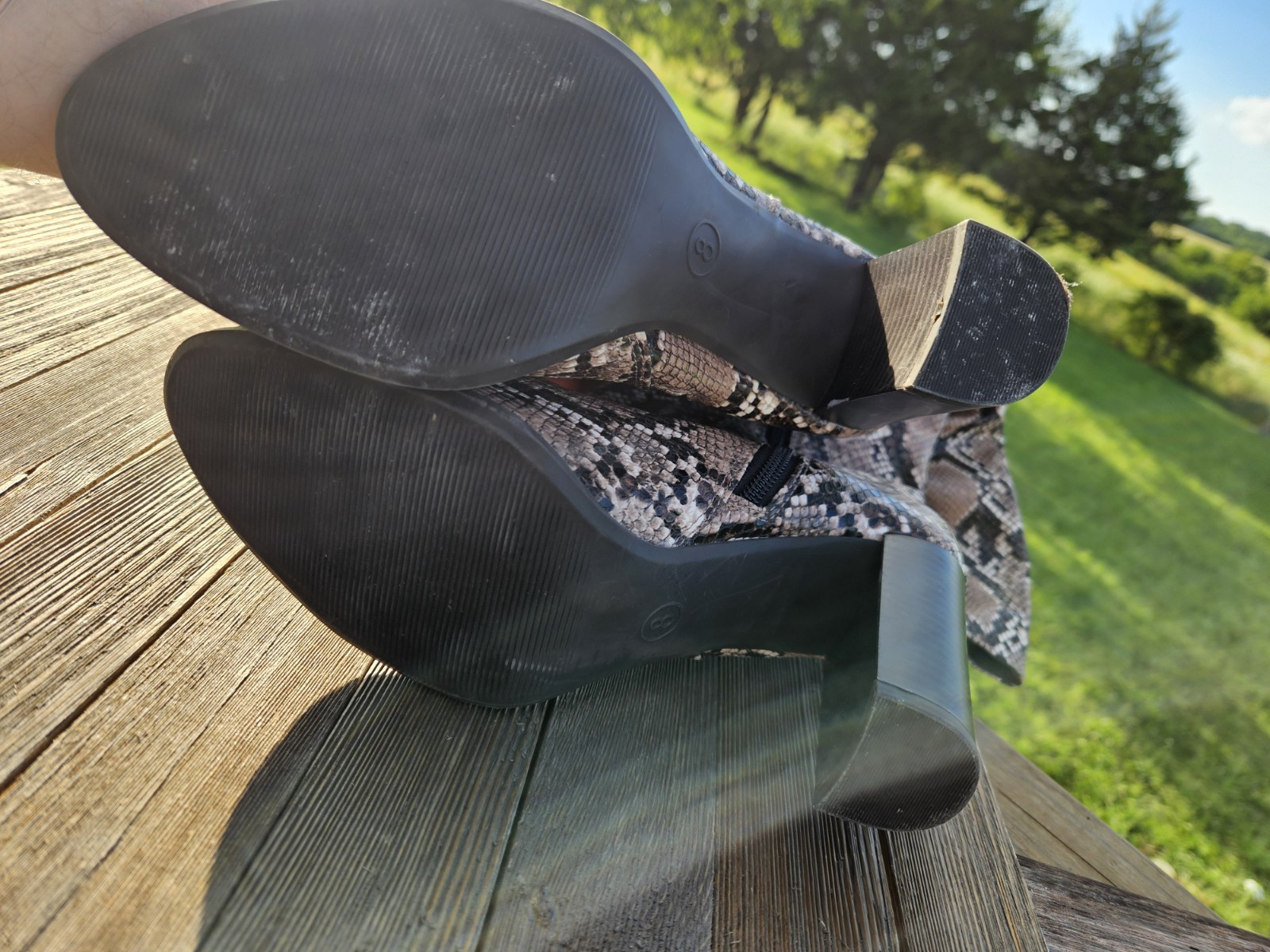 Target brown and beige snake print knee high boots in a US 8 #kneehighboots