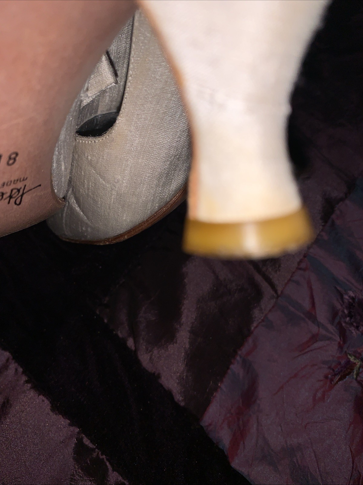 Peter Fox Women’s Heels Pumps ivory 8B silk satin dyeable vtg inspired