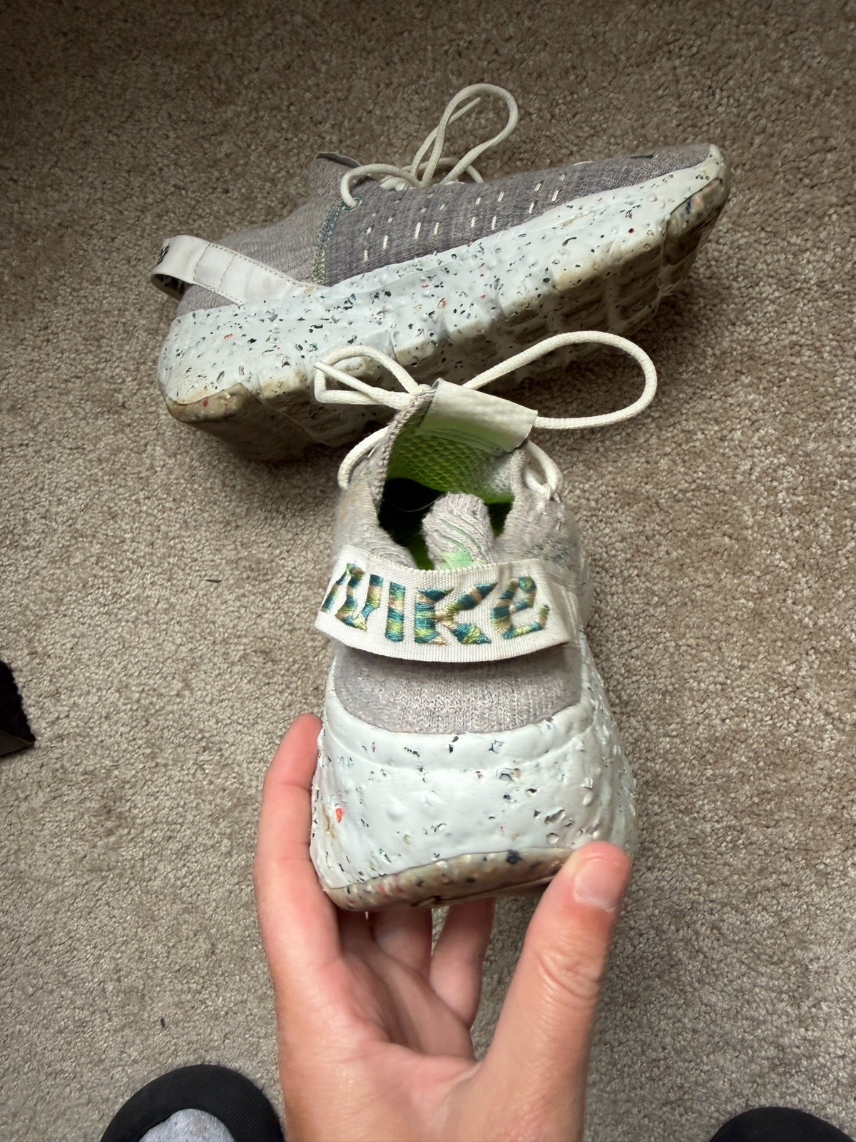 Nike Space Hippie 04 Photon Dust/Mean Green Low Top Lace Up Sneakers CD3476-103