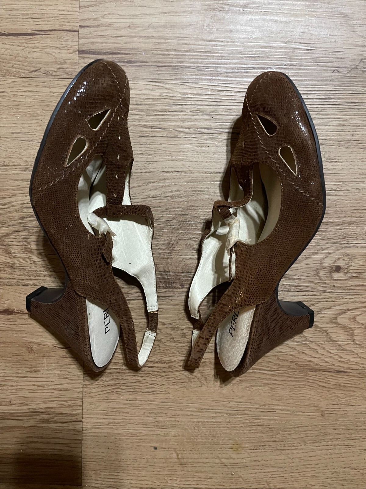 brand new Perlina slingback leather shoes in box 7.5B size and 2.75 in heels