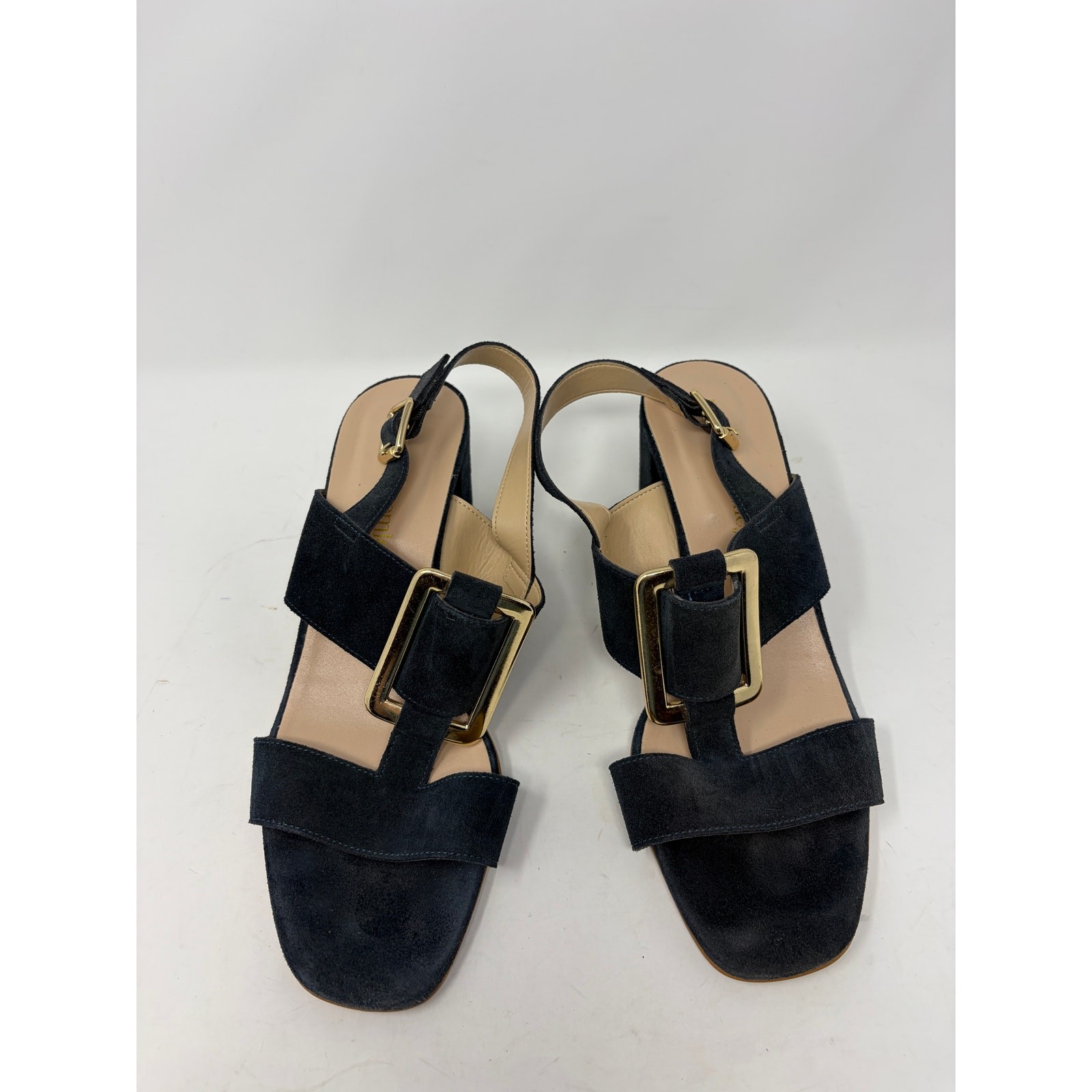 Russell & Bromley block heel sandals size 9 EU 40 navy blue suede classic luxury
