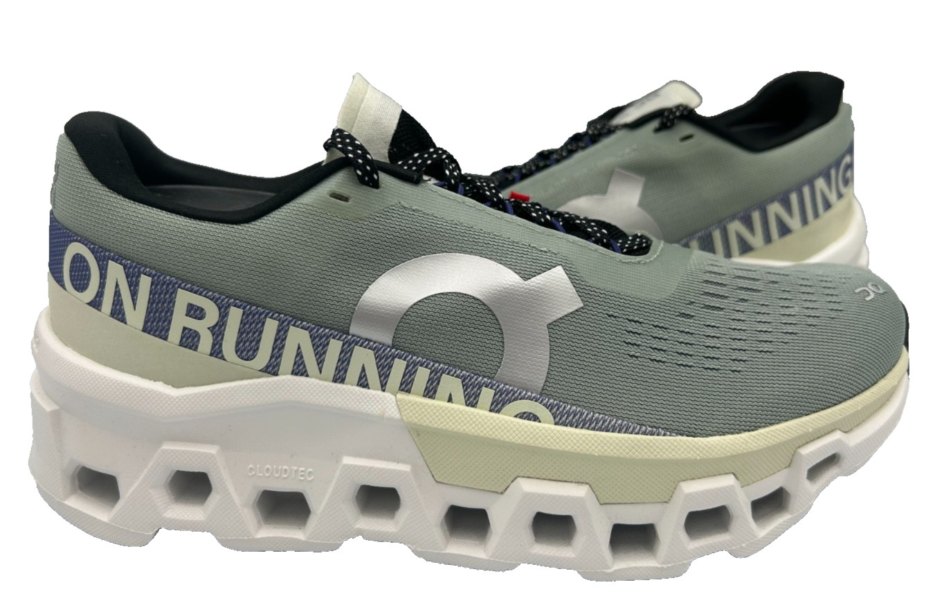 On Cloud Women’s Cloudmonster Lace Up Running Shoes Mineral Grn/Bl Size:8.5 71N