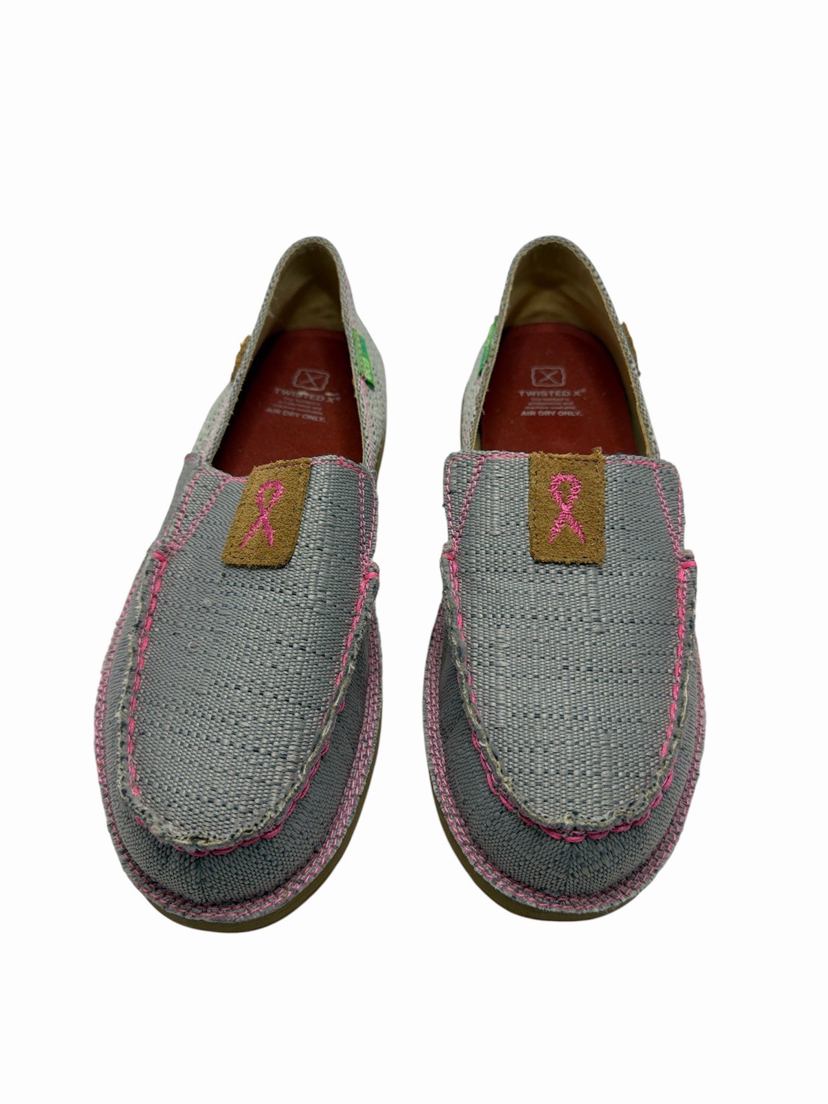 Twisted X Shoes Slip On Women’s 8.5M Eco Friendly Gray Pink Trim