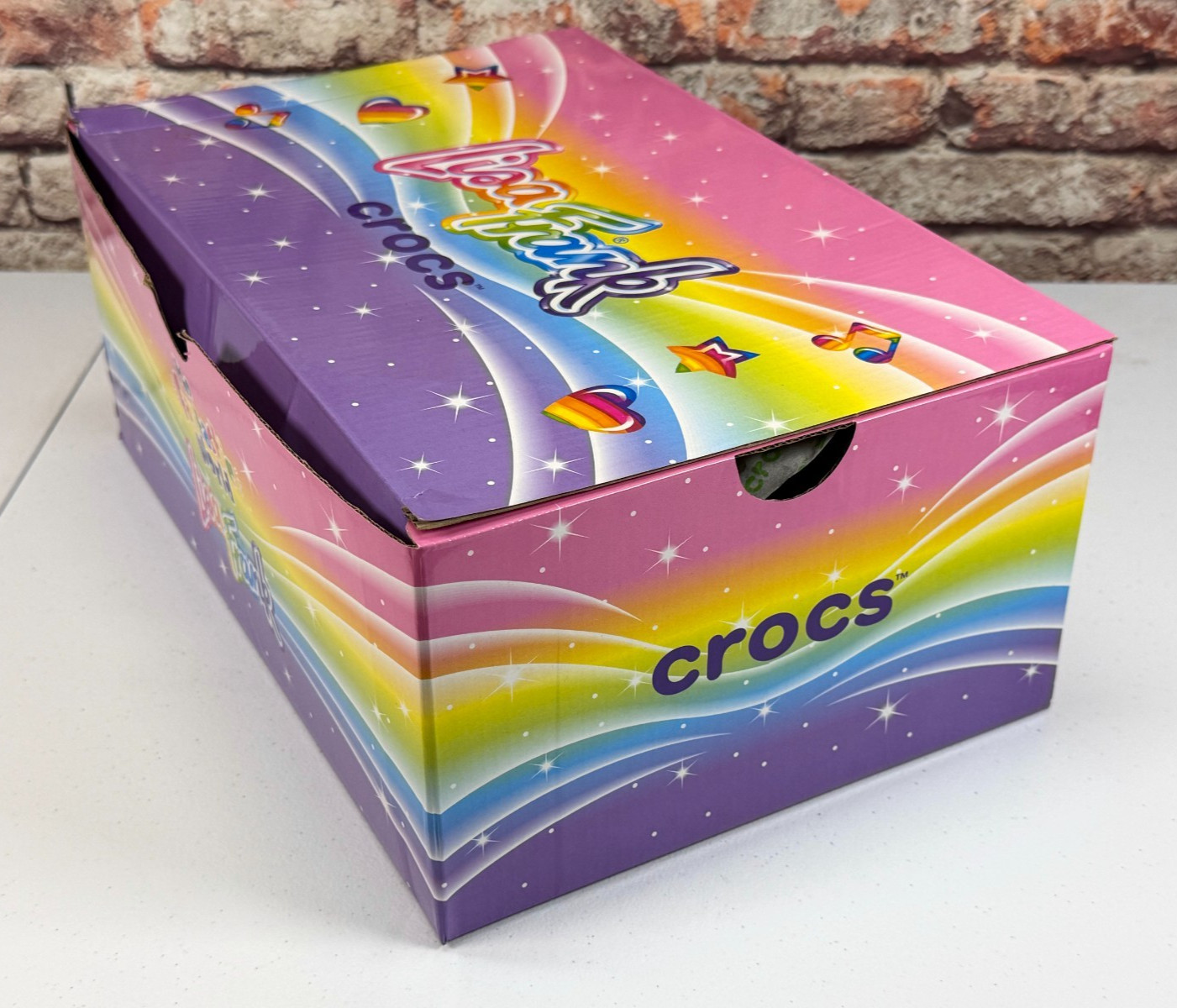 Lisa Frank Crocs Classic Clog Limited Edition Neon Purple With Jibbitz M12/W14