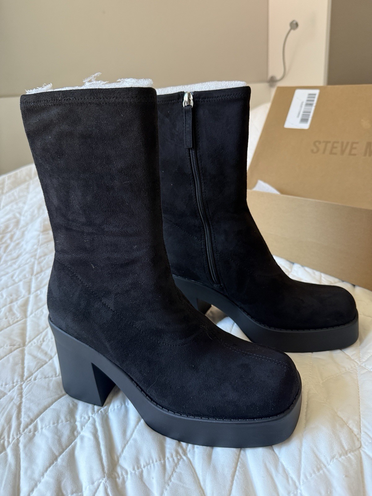 Steve Madden Klayton Sz 8.5 Platform Half-calf Block Heel Women’s Boots