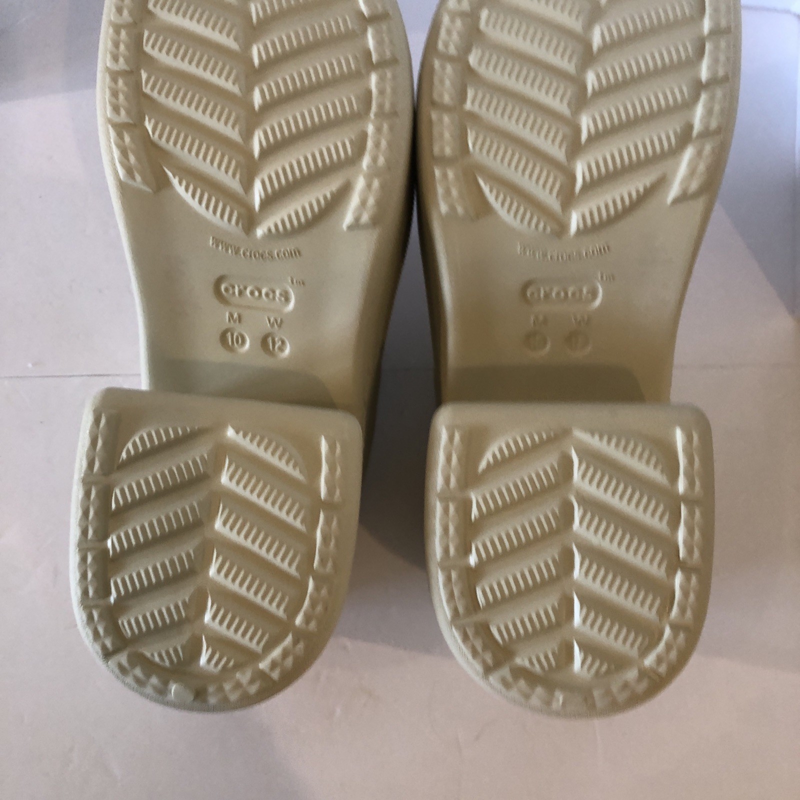 Crocs Siren Platform Clogs Bone Ivory Color Unisex W 12 M 10 High Heel