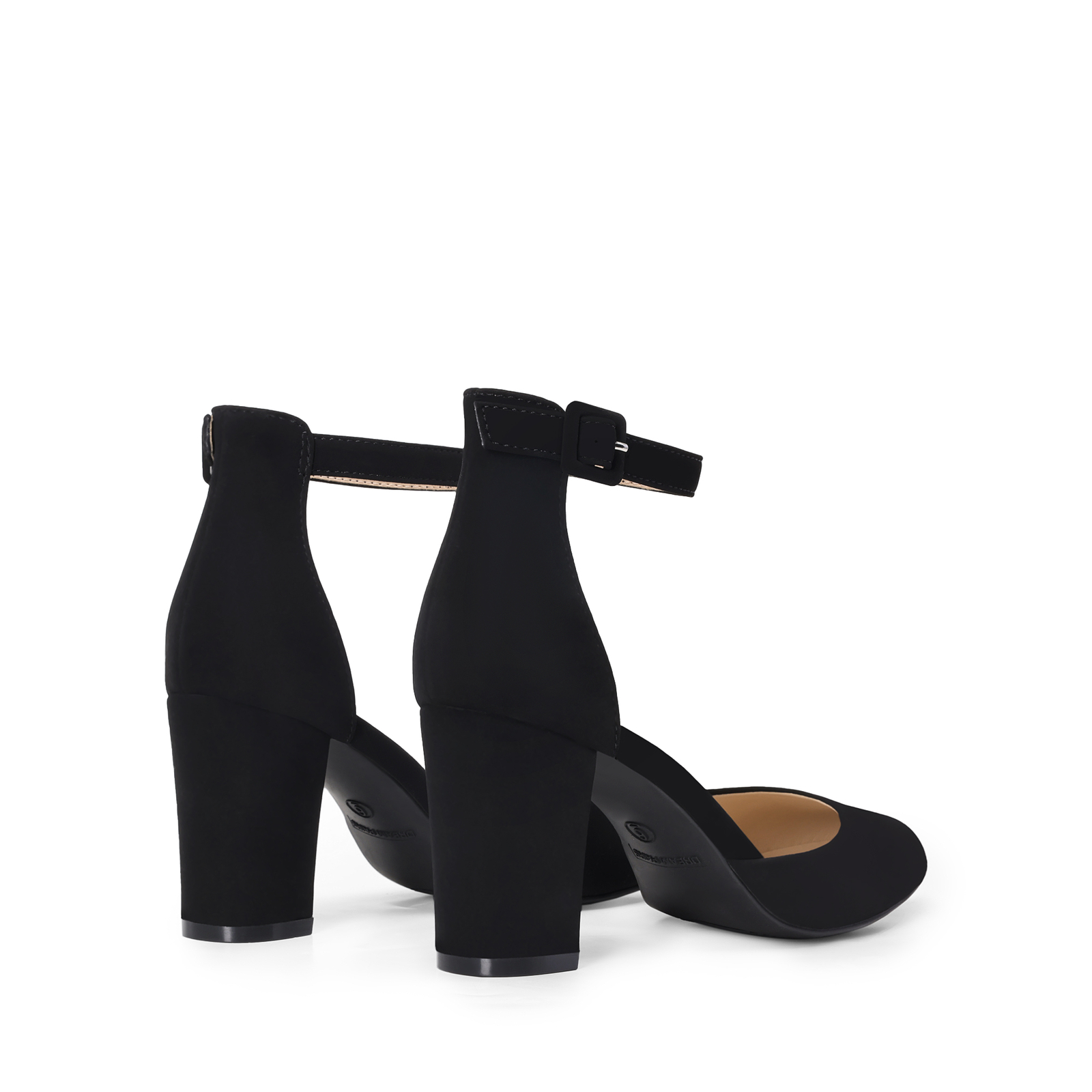 Women’s Dress Pumps 3 inch Chunky Block Heels Ankle Strap Round Toe Dress Pumps