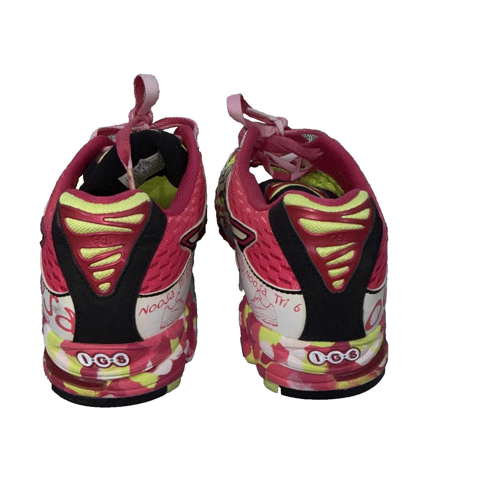 ASICS Gel Noosa Tri 6 W Size 8 Pink Lime Green Y2K Vintage Runner EUC T163N