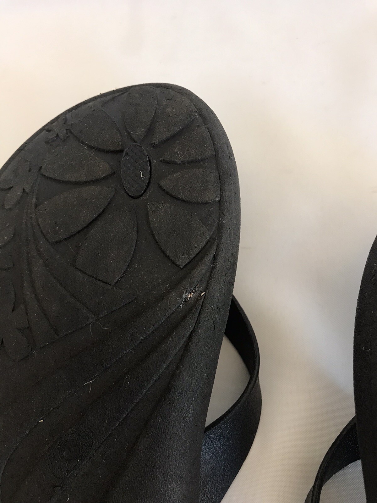 Okabashi Women’s Size L 9-10 Flip Flop Ortho Style Black Flats Sandals Made USA