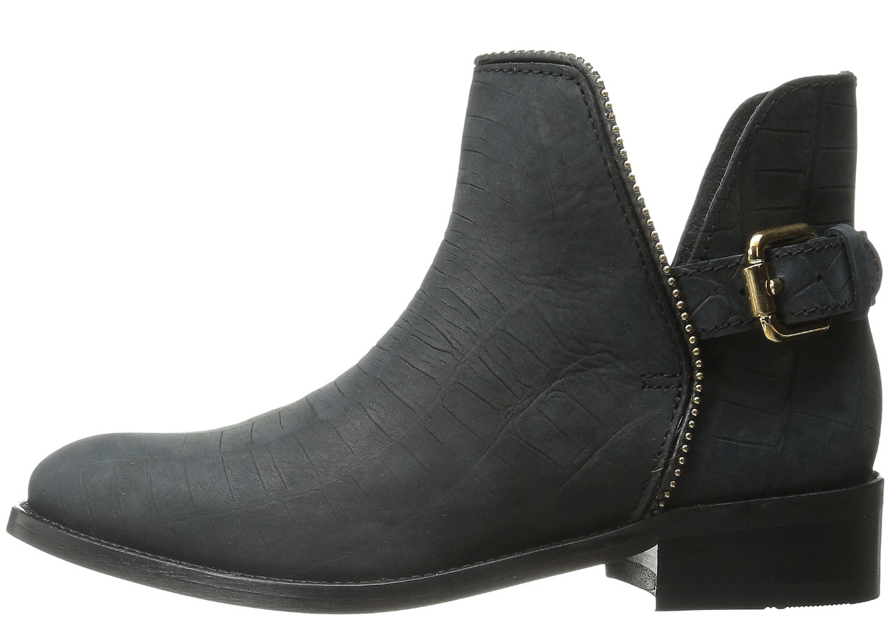 Just Cavalli Womens Black Stamped Croc Nubuck Ankle Boots Z4527 Size 40 EUR