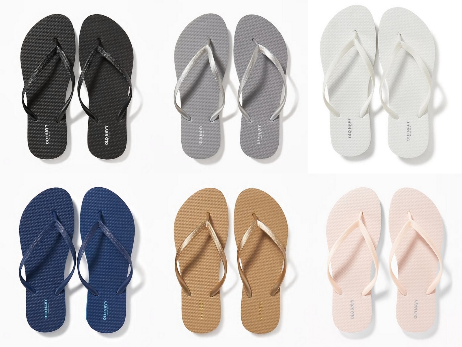 NEW Old Navy Classic Flip Flops Women Black Blue Gold Pink Silver 6 7 8 9 10 11
