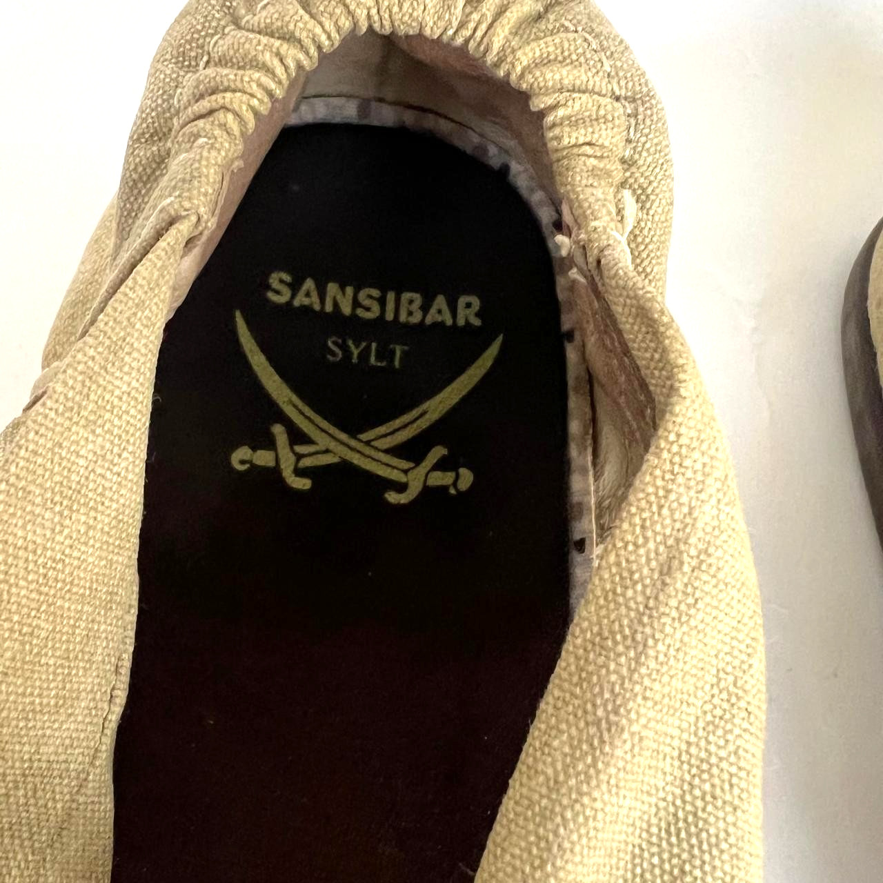 Sansibar Sylt Women’s Canvas & Leather Thong Sandals Shoes Size 37 EU Olive
