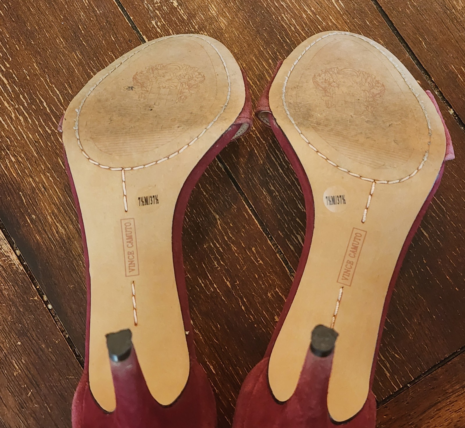 Vince Camuto Red Suede Heels Size 7.5 M
