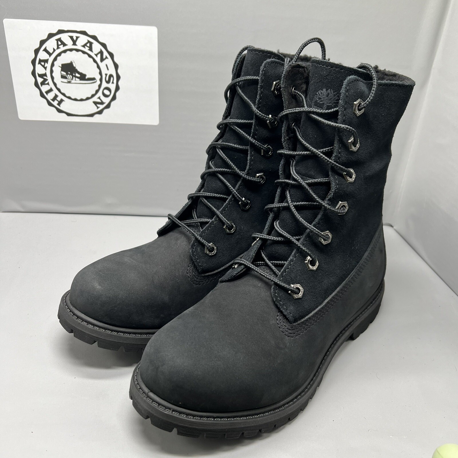 Timberland Waterproof Roll Fold-Down Teddy Fleece Black 8149A Women Size 8 NEW