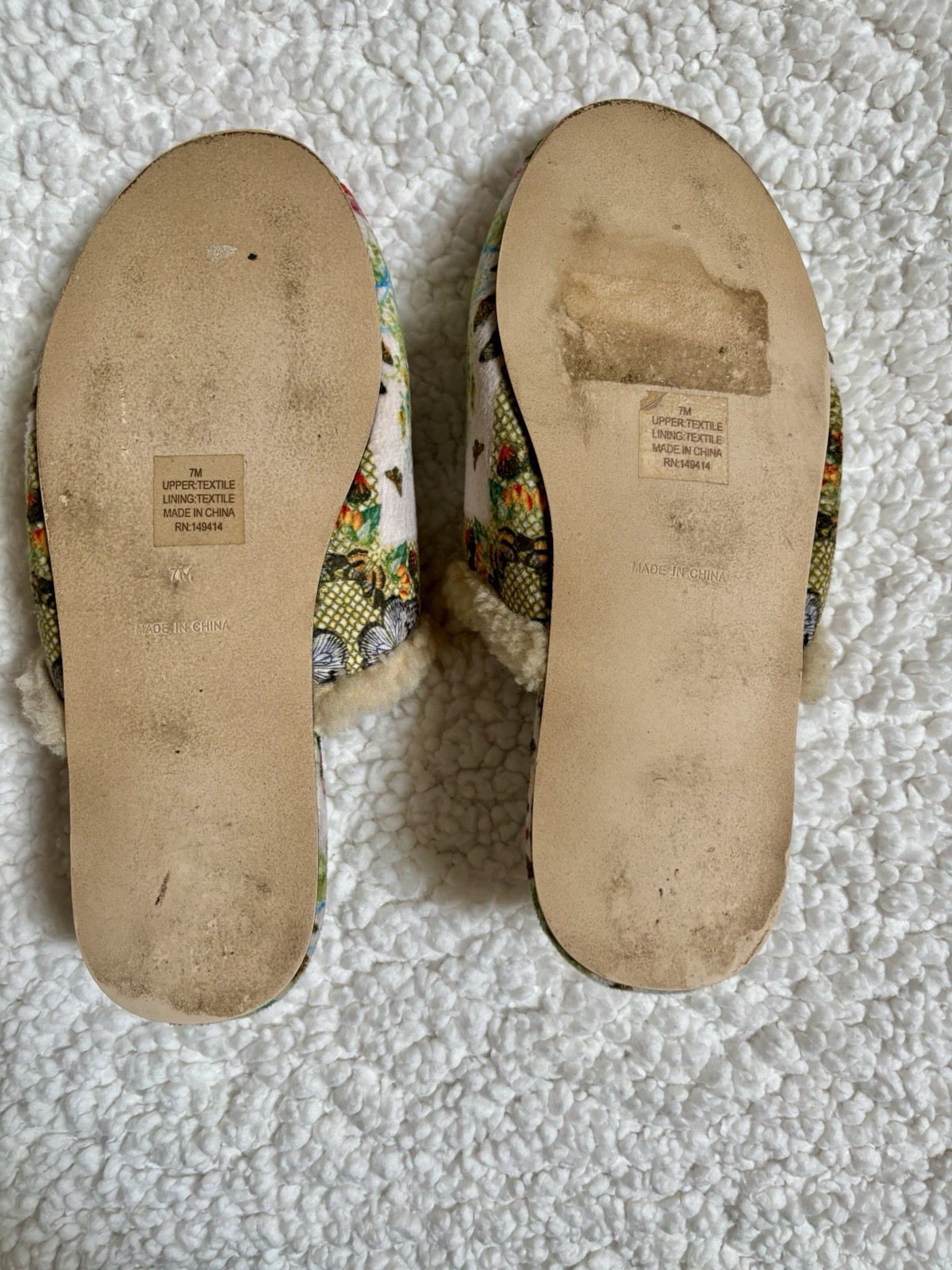 Johnny Was Indi house Slipper Size 7 Butterfly Floral