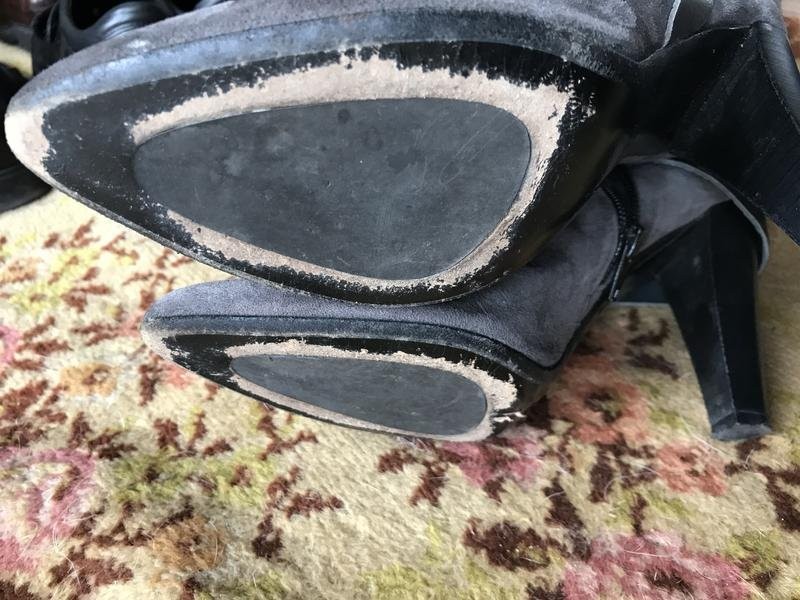 Women navy boot boots grey suede 39 #B8I6