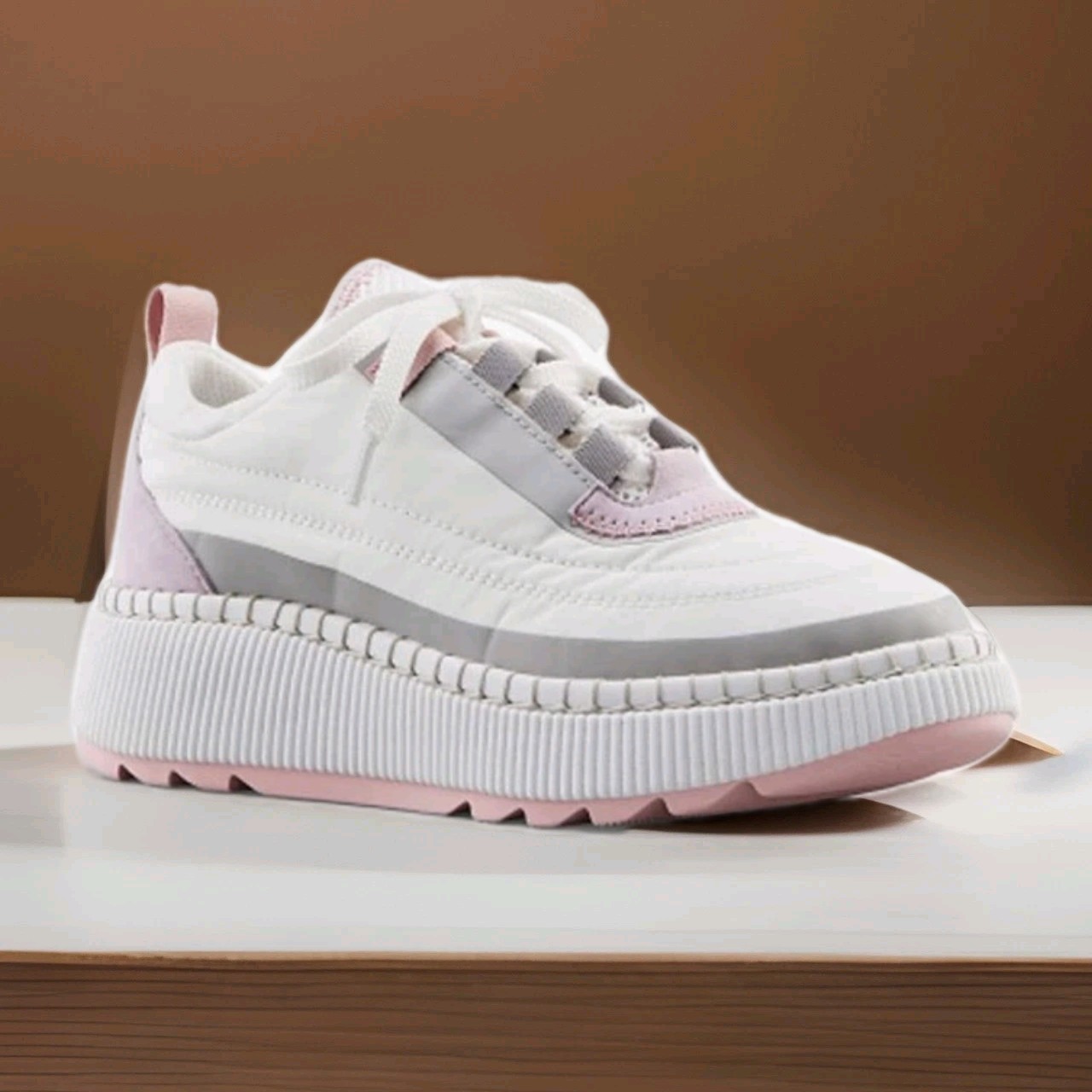 NEW Wmn’s SZ 10, COUGAR Sayah Shoes WHITE / LAVENDER Platform Sneaker. 229864
