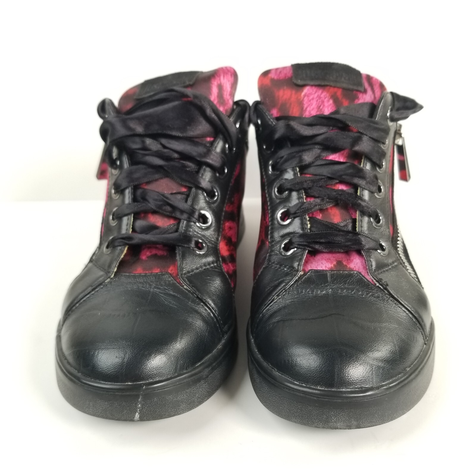 Just Cavalli Women’s Designer Sneakers Leather Satin Shoes Size EU-37 / US-7
