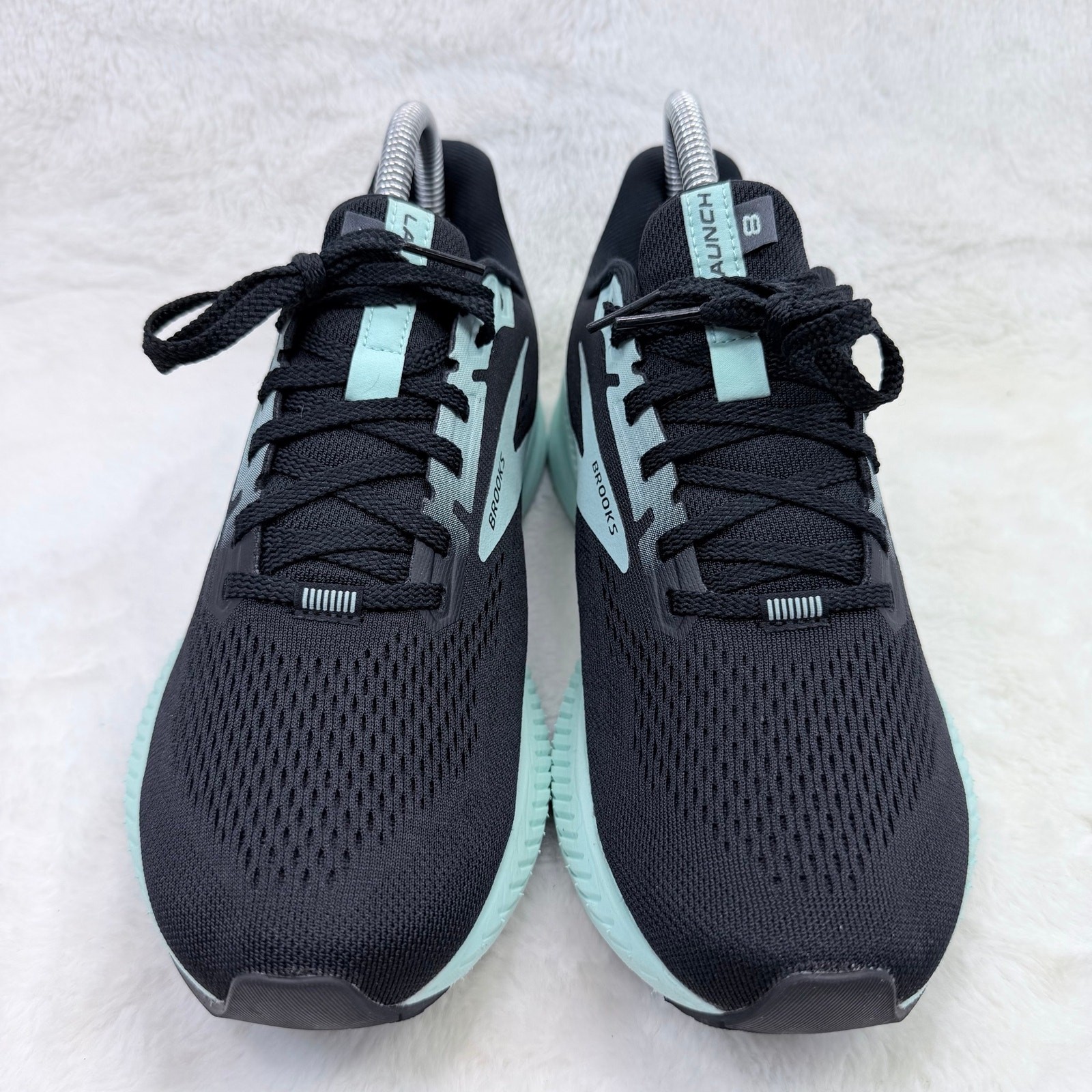 Brooks Launch 8 Womens Running Shoes Black Mint Size 8 Athletic Sneakers Shoe