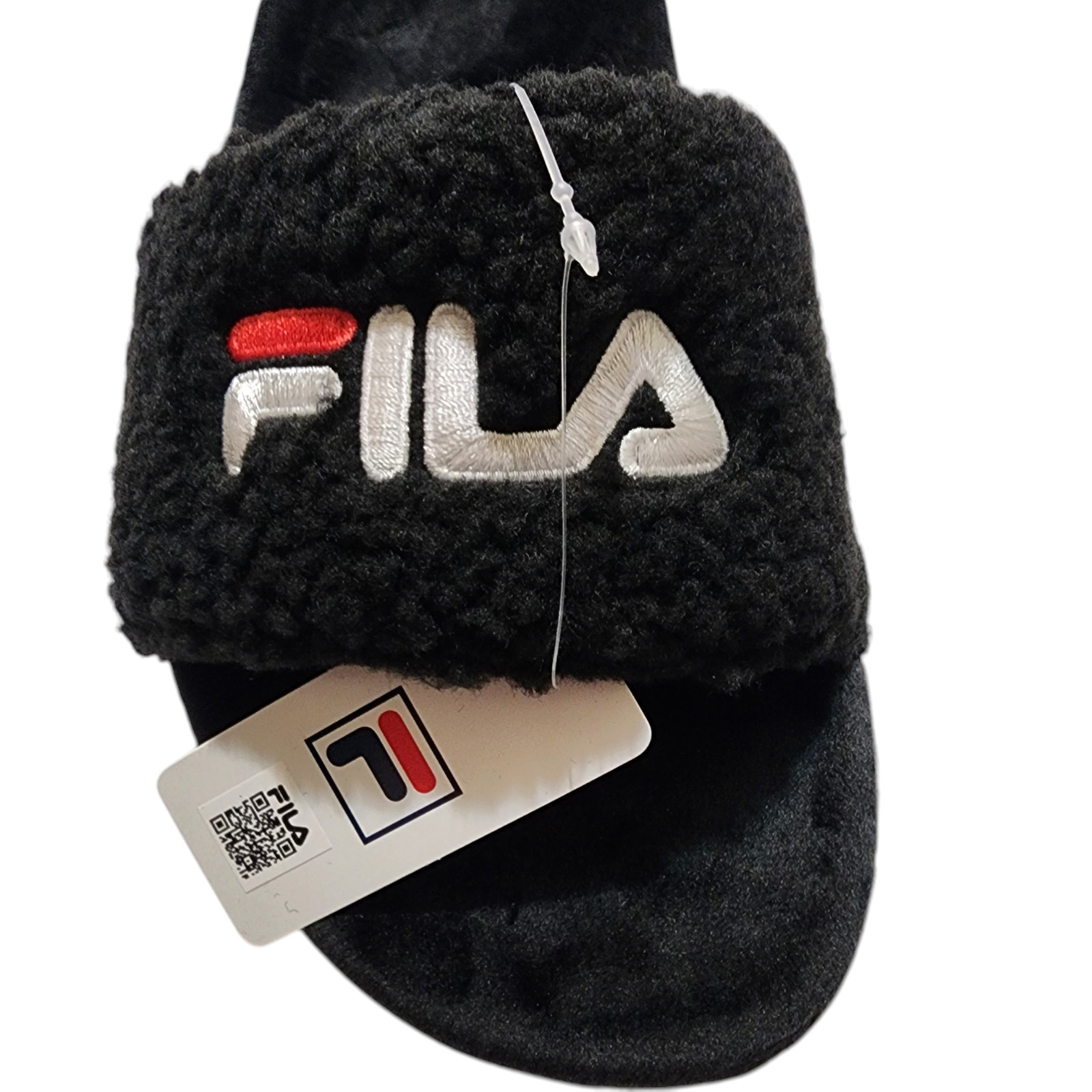Fila Fuzzy Drifter Women Slide Sandals Black Size 5