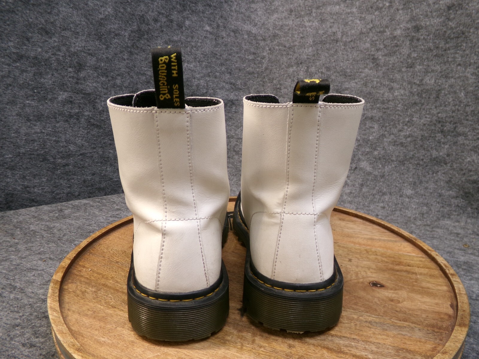 Dr. Martens Luana White Leather Lace Up Combat Boots Women Size 10 US