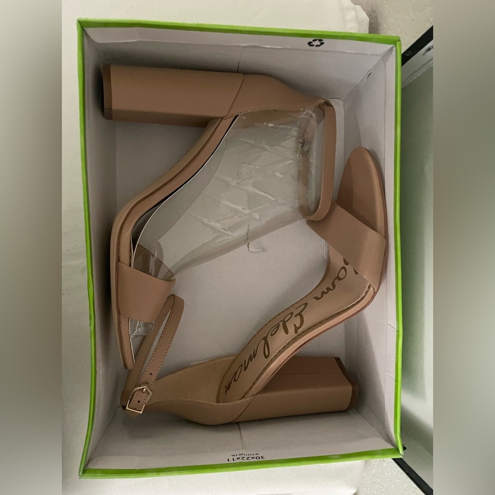 Sam Edelman Yaro Nude Blush Beige Leather Ankle Strap High Heel Sandals Sz 11