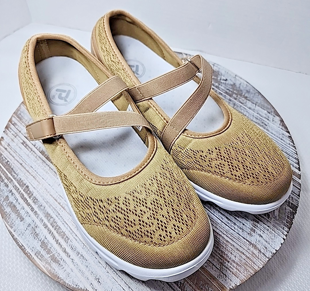 Propet Travelactiv Mary Jane Womens Beige, Brown Flats Casual W5103-HN, 8 (XX4E