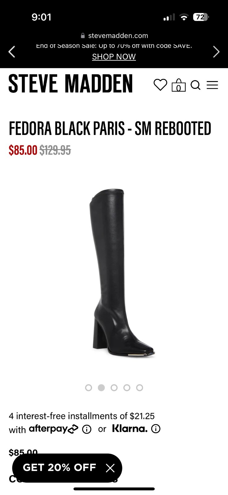 steve madden boots- boot name is fedora. Not available on website.
